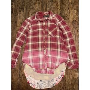 ARATTA SILENT JOURNEY Plaid Floral Boho Shirt Women's S Multicolor Button Front